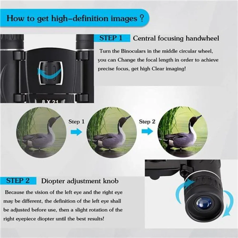 8x21 Mini Compact Pocket Binoculars